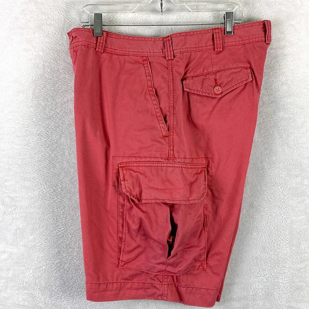 VTG Polo Ralph Lauren Cargo Shorts Mens 36 Coral Pink Twill Baggy Preppy Y2K